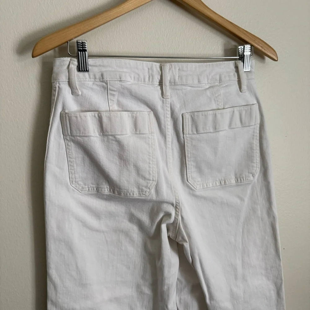 Madewell Emmett Wide Leg Crop Jeans in Tile White High Rise Women's Size 28 - Picture 9 of 12